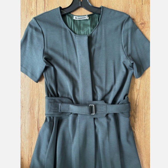 ★JIL SANDER A-Line Wool Dress Green EU36★ - Picture 6 of 9